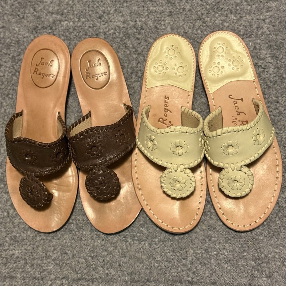 Jack Rogers Sandals 2 Pair Size 6M Excellent Condition